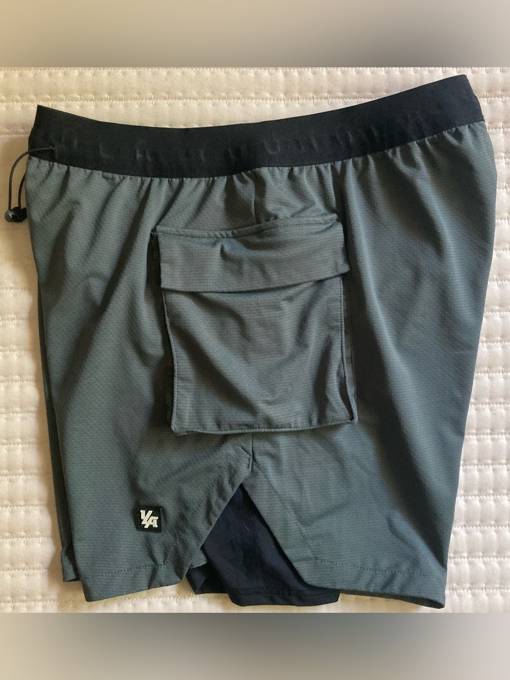 YoungLA Athletic Training Shorts Men’s Small Green Lined 5” Cargo Pockets Gym - Picture 5 of 12
